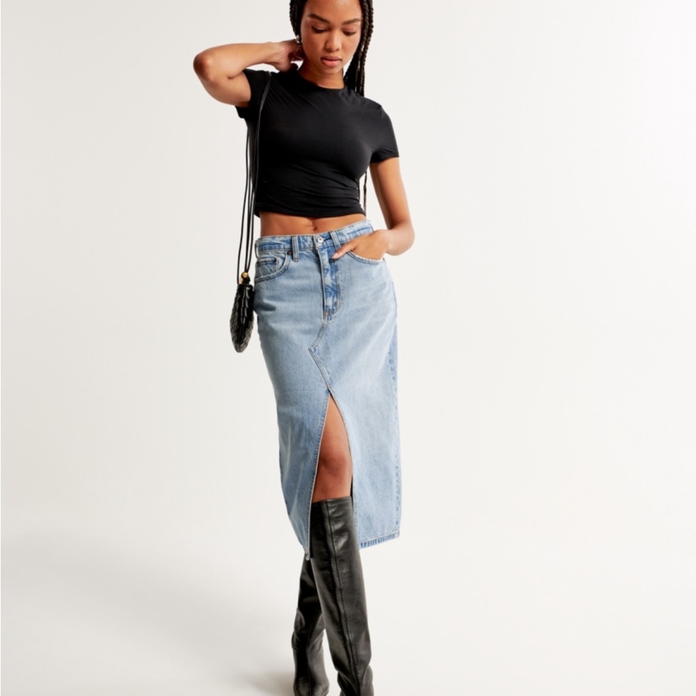 Abercrombie denim midi skirt